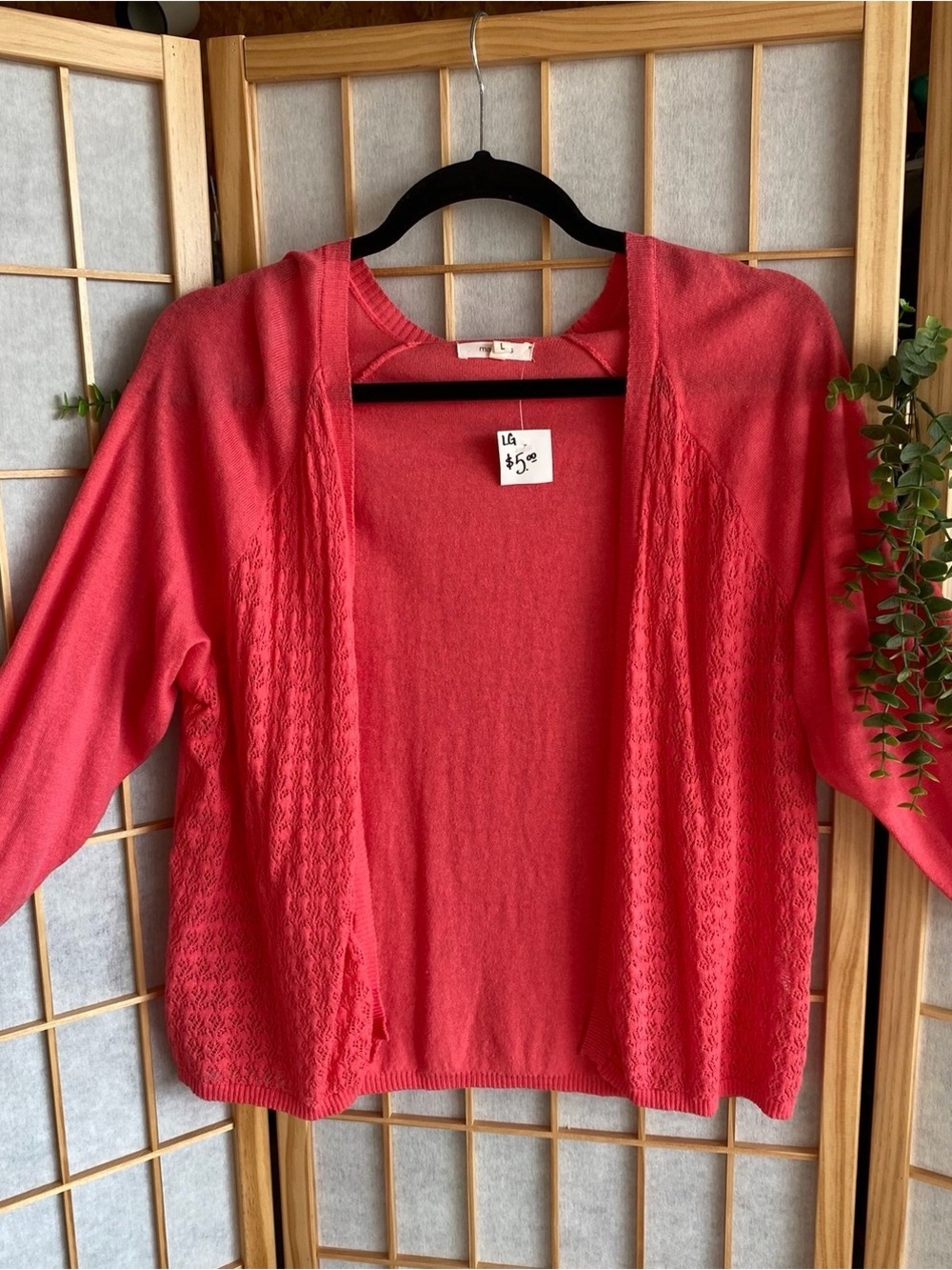 Maurices Coral Open-Front Knit Cardigan